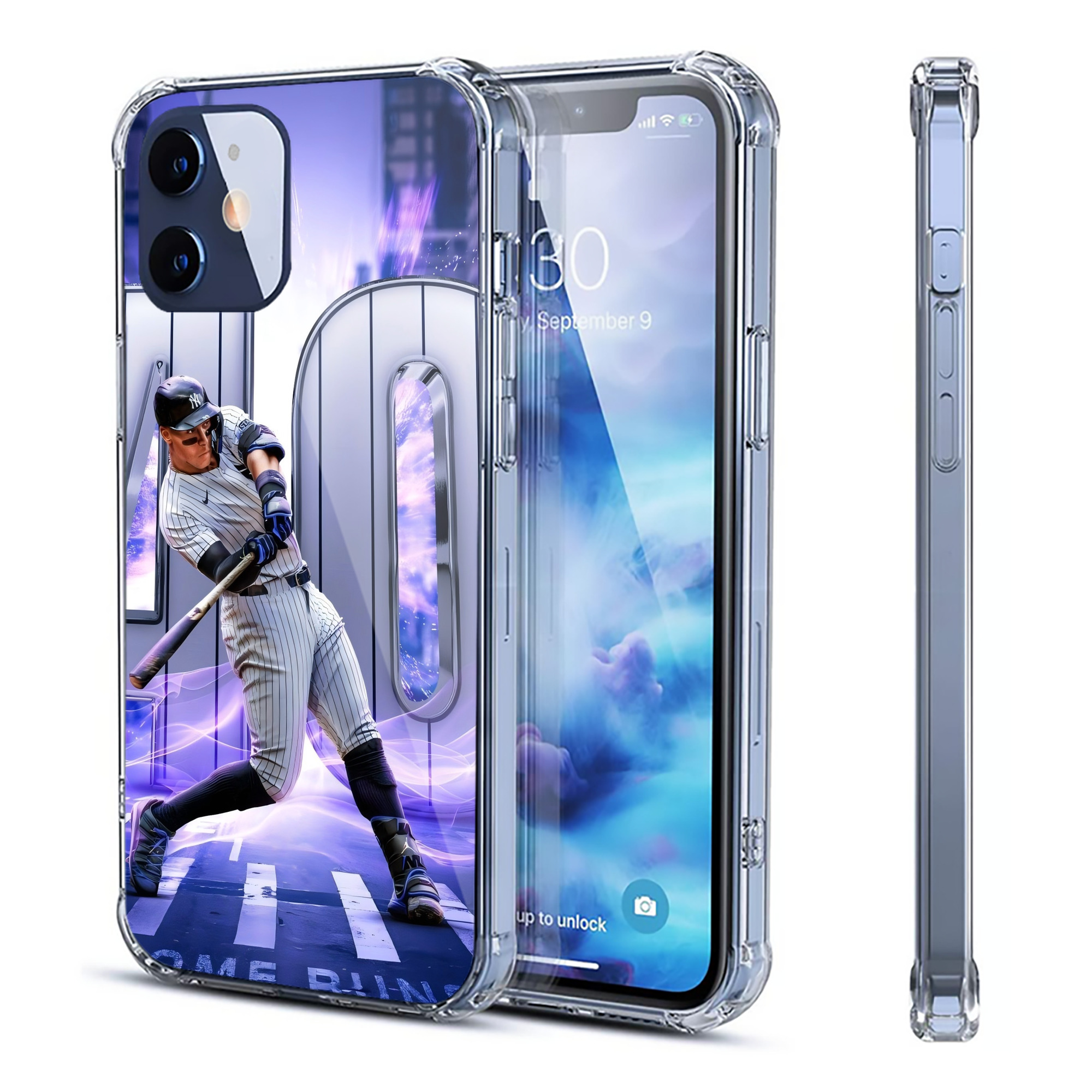 Aaron Judge 40 Home Runs Clear IPhone 12 Case – Soft TPU With UV Print – Enhanced Drop Protection, Precise Fit, Anti-Fingerprint, Customizable Design, Scratch-Resistant, Yellow-Resistant
